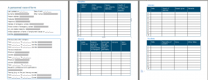 Personnel Record Form Template